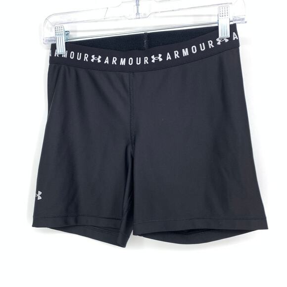 Under Armour Spandex Shorts Activewear Womens Sz Medium Black - Picture 1 of 5